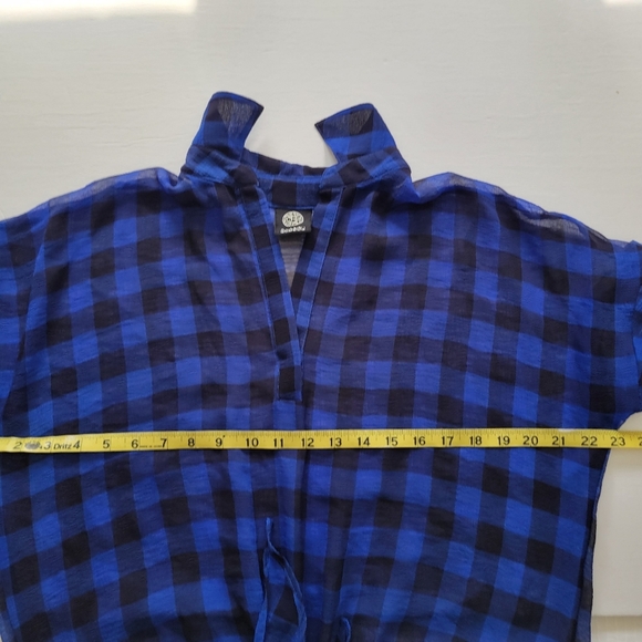 Bobeau Sheer Plaid Shirt - Picture 3 of 4
